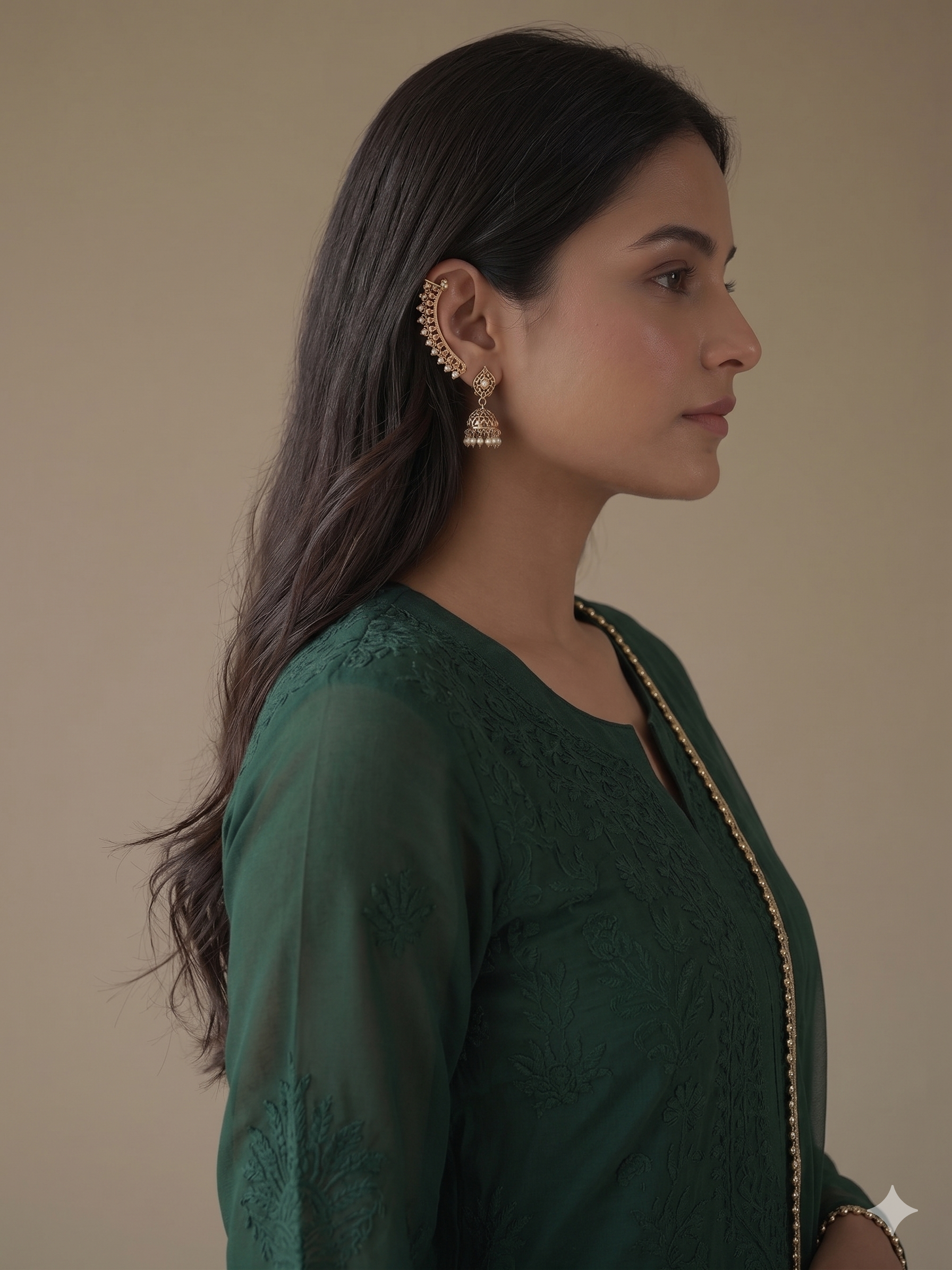 Rust Maslin Cotton Embroidered Kurta Palazzo Dupatta Set (Summer Elegant Wear)