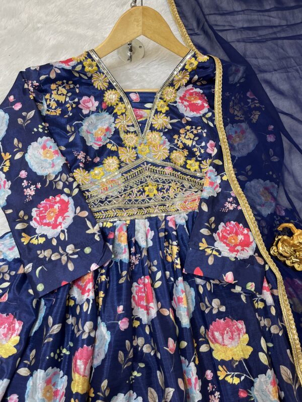 "Midnight Blossom Anarkali" ✨🌺 - Image 4