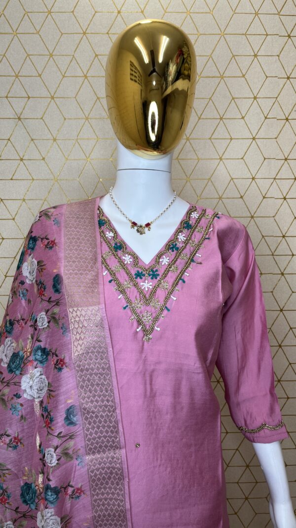 Blush Bloom Floral Embroidered Suit - Image 2