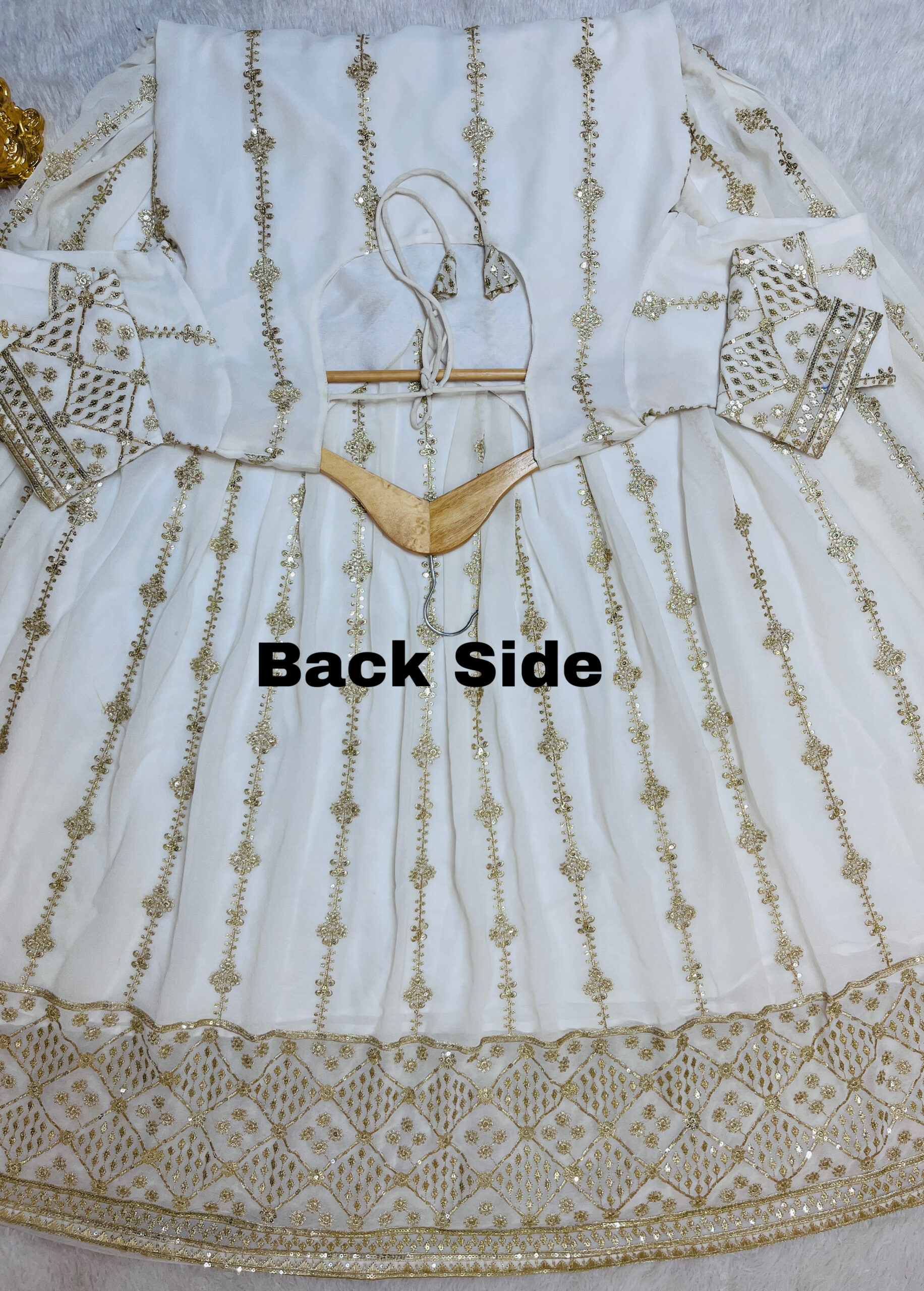 Shimmering White Sequence Anarkali Suit - Image 7