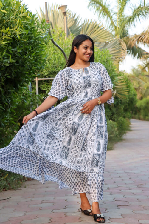 Boho Breeze Black & White Dress