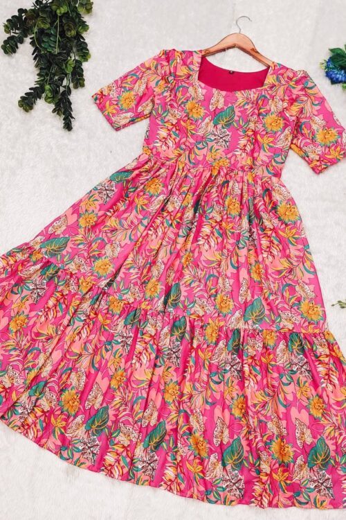 Pink Marigold floral dress