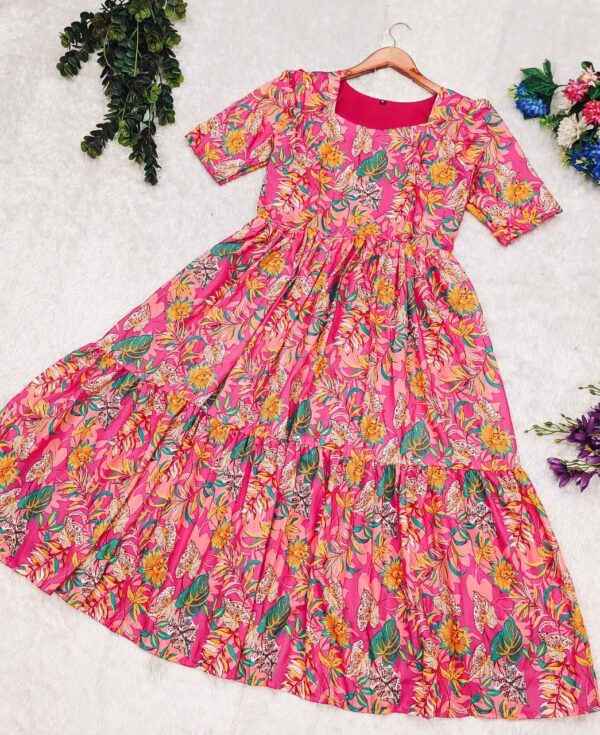 Pink Marigold floral dress