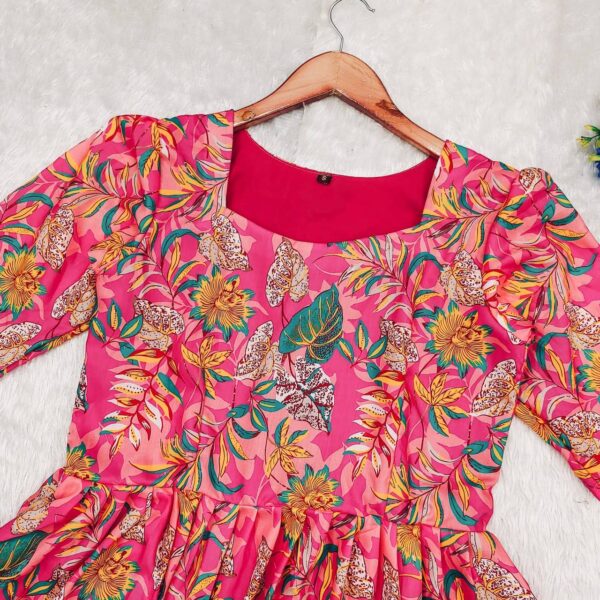 Pink Marigold floral dress - Image 2