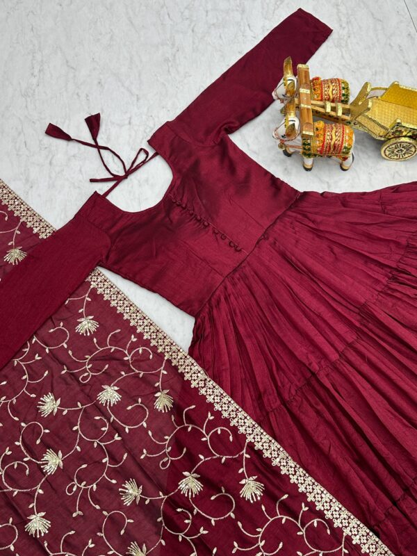 FestivaGrace Vichitra Silk Gown Set - Image 5