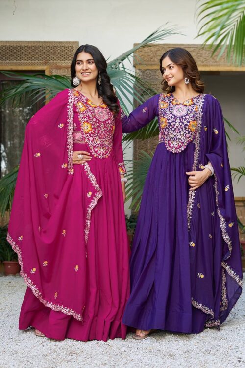 New Festival Long Gown & Heavy Dupatta